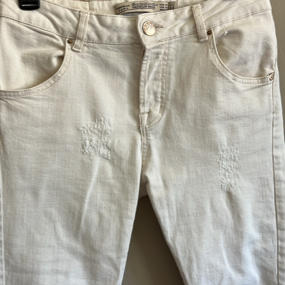 Zara Trafaluc Cropped Denim Jeans Size US 02 - Picture 2 of 6